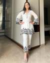 White Color Silk Kurti & Embroidery Work  thumb 4