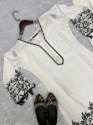 White Color Silk Kurti & Embroidery Work  thumb 5