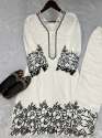 White Color Silk Kurti & Embroidery Work  thumb 8