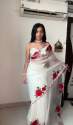White Color Tibby Silk Ready To Wear Saree  thumb 4