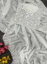 White Exclusive Party Wear Georgette Embroidery Work Saree  thumb 6