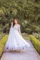 White Georgette With Embroidery Work Gown & Dupatta thumb 4