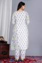 White Lavender Floral Afghani Cotton Suit Set  thumb 4