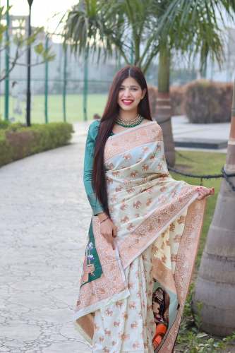 White Paithani Style Saree 