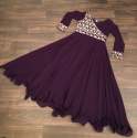 Wine Color Faux Blooming Sequence Gown  thumb 5