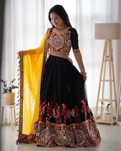 Women Embroidery Work Fox Georgette Lehenga Choli 