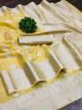 Women Linen Silk Saree And Zari Weaving Pallu thumb 2