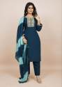 Women Roman Silk Kurti Pant With Dupatta  thumb 12