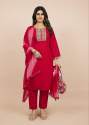 Women Roman Silk Kurti Pant With Dupatta  thumb 8