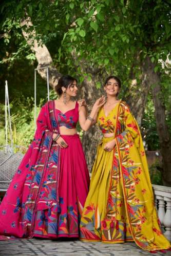 WOMEN'S CHANDERI LEHENGA CHOLI SET