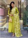 Women's Lemon Yellow Viscose Embroidered Kurta  Sets thumb 1