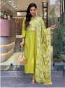 Women's Lemon Yellow Viscose Embroidered Kurta  Sets thumb 2
