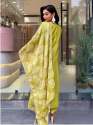 Women's Lemon Yellow Viscose Embroidered Kurta  Sets thumb 3