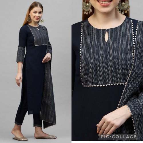 Women's Rayon Kurti with Pant and Dupatta Set