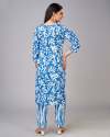 Womens Blue Cotton Blend Kurti Pant Set  thumb 5
