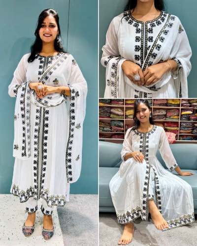  Work Top Palazzo And Dupatta Set With Heavy Embroidery Work
