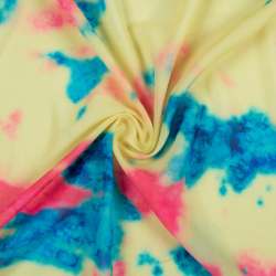 Yellow And Pink Tie Dye Pattern Digital Print Georgette Fabric