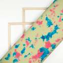 Yellow And Pink Tie Dye Pattern Digital Print Georgette Fabric thumb 3
