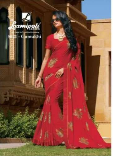 Anokhi 5621 Laxmipati Red Chiffon Saree by Sanskar Sarees