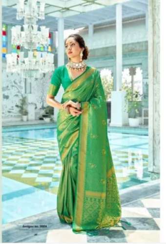 Rajyog Alankaar Green Silk Saree by Sanskar Sarees