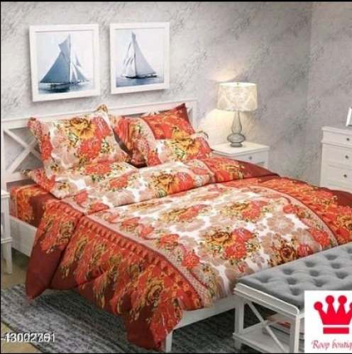 New Collection Orange Bed Sheet At Wholesale by Roop Laxmi Boutique