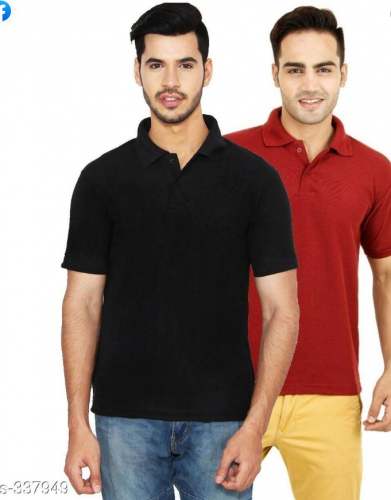 Mens Plain Collar T Shirt At Wholesale Price by Mahi Fashion