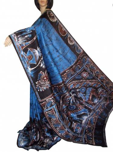 Buy Printed Kalamkari Print Saree For Women by PM Textile