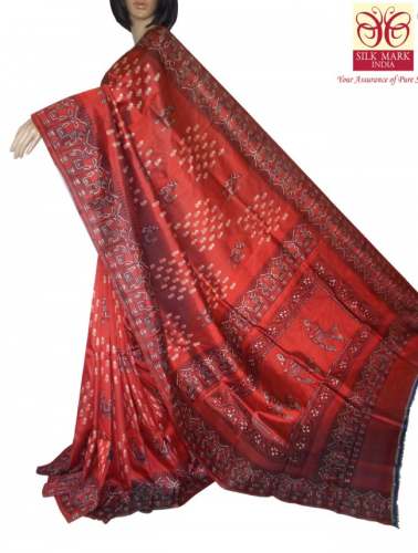 Buy Silk Printed Saree For Women by PM Textile