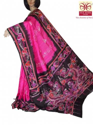 New Pink Printed Saree For Women