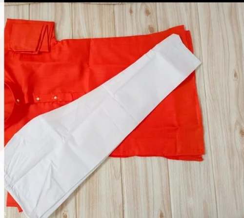 Dark orenge kids kurta pyjama set 
