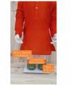 Dark orenge kids kurta pyjama set  thumb 2