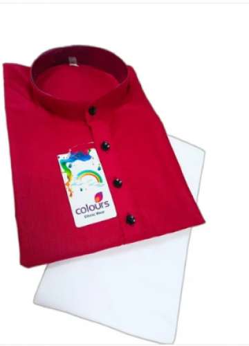 Red Cotton Kurta Pajama Set