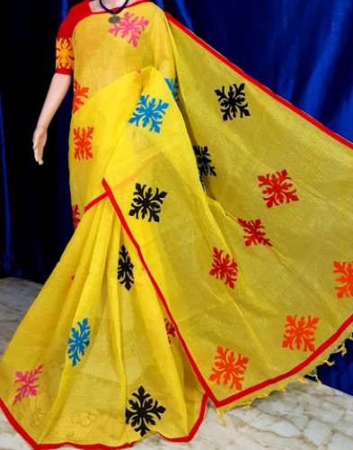 Buy Yellow Embroidery Saree For Women by Debdeep Boutique Collections