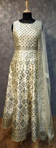 Stunning Digital Printed Gown With Net Dupatta  by CHARDIKALA CREATION
