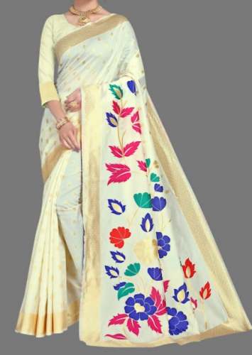 New Lemon Yellow Saree For Women by Jhargram Textile