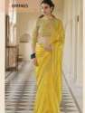 New Yellow Embroidery Saree For Women