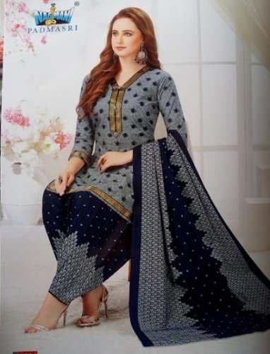 New Grey Printed Ready Made Punjabi Suit by Mangla Textiles And Garments