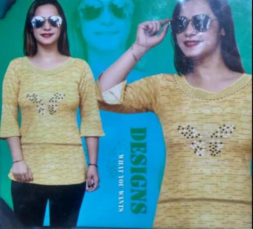 New Yellow Western Top For Ladies by Diksha Fashion and Collection