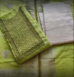 Buy New Green Unstitch Dress Material For Women