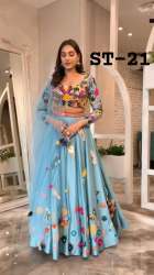 GEORGETTE CHINE SEQUNCE WORK LEHENGAS