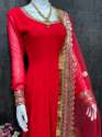 Heavy Blooming Cationic Red Gown With Dupatta thumb 4