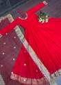 Heavy Blooming Cationic Red Gown With Dupatta thumb 5