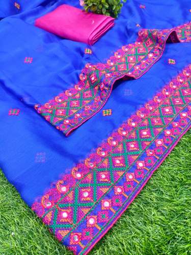 New Launching Kashmiri Mirror Fancy Saree