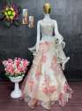 PARTY WEAR DIGITAL PRINT ORGANZA LEHENGA thumb 3