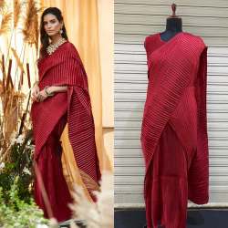 Plain Soft Silk Crush Saree in Surat