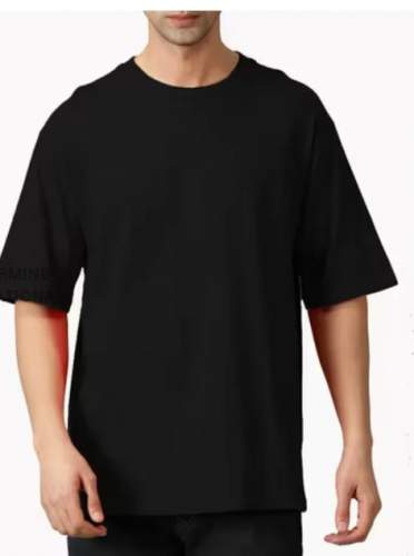 Plain Black Mens Oversized T shirt  by Mastermind International