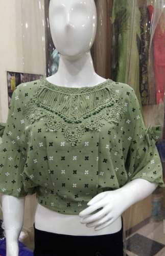 Buy Green Western Crop Top For Women by Rudra Collection