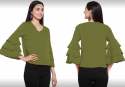 new-collection-green-ruffle-sleeve-top