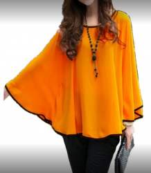 New Collection Orange Poncho Top At Wholesale