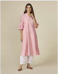  Cotton Embroidered Long Kurta